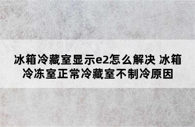 冰箱冷藏室显示e2怎么解决 冰箱冷冻室正常冷藏室不制冷原因